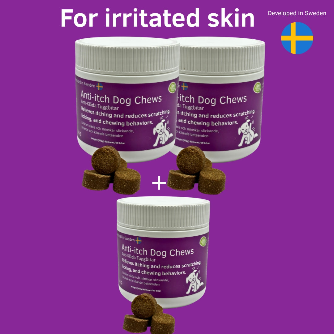 2x Anti-klåda tuggbitar för hund + 1x gratis Anti-klåda tuggbitar